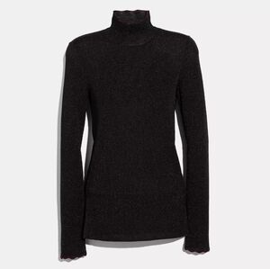 NWT 1941 Coach Black Lurex Turtleneck  Size XS